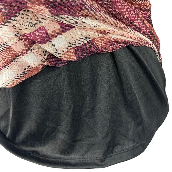 Bar III X-Small Top Plaid Long Sleeve Turtleneck Stretch Lined Lightweight Multi - Picture 3 of 9